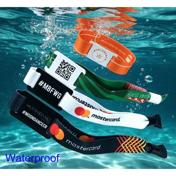 Durable Waterproof NFC Bracelet Fabric Elastic RFID Wristband for Hotel Resorts Cruises
