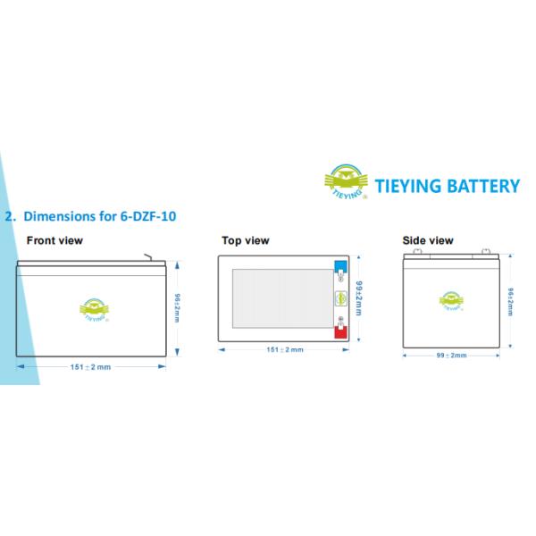 ABS 400times Ebike Lead Acid Battery 6-DZF-10 12V 10Ah 3.5+-0.02kg For E-Scooter