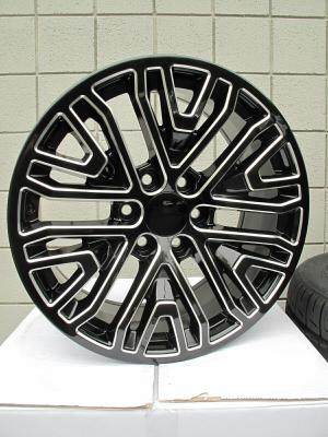 Yukon Sierra Suv Black Milled GMC Replica Wheels 5906 B 22