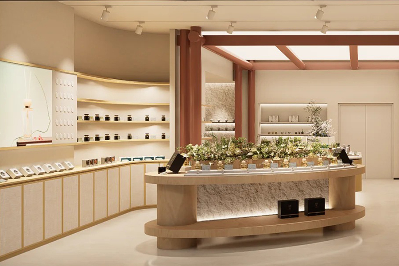 Full Set Perfume Display Cabinet Custom Oriental Fragrance Shop Fixtures