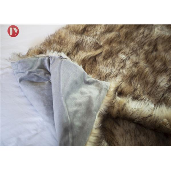 Long Kitt Canadian Fox Faux Fur Bed Blanket , Oversized Faux Fur Throw Blanket