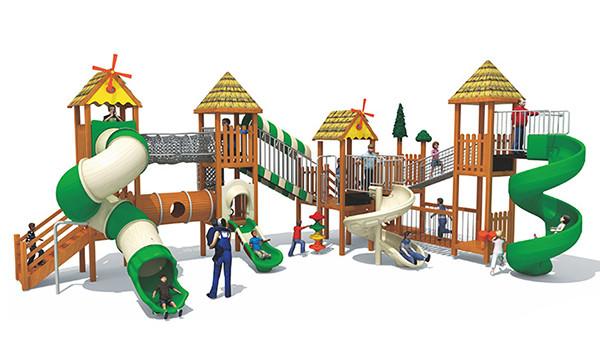 Double Lane Slide Kids Plastic Playground Equipment AntiUV For Amusement Park