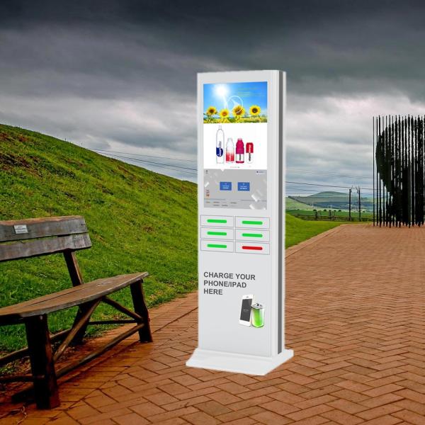 43 Inch Ads Touch Screen Cell Phone Charging Stations , Mobile Phone Charging Kiosk