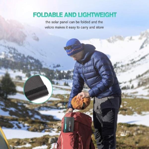 13W Solar Folding Bag 600D PVC Waterproof Portable Solar Panels For Hiking