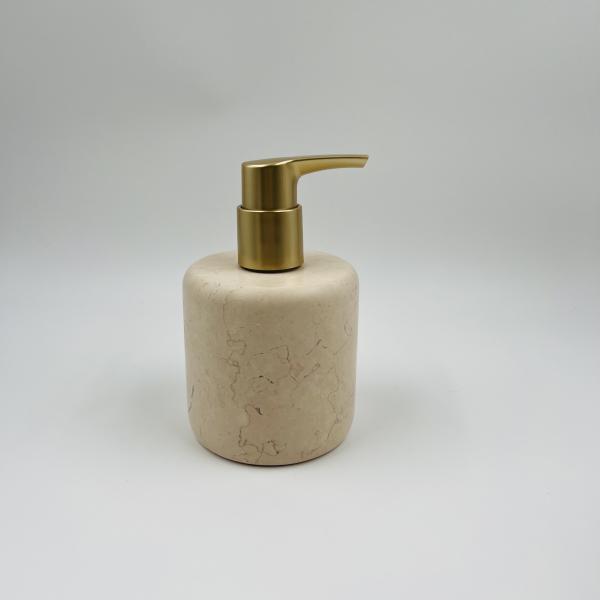 4PCS Luxury Nature Marble Bathroom Accessories Set Round Gold Color Lotion Pump Tumbler
