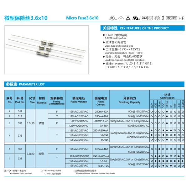 Плавкий патрон 334 1.6A 2A 3.15A 5A 6.3A 10A задержки по времени Betterfuse 3x10mm керамический