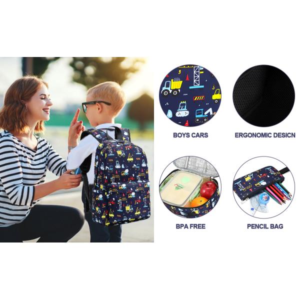 Boy School Backpack Preschool Children Backpack With Lunch Box Pencil Case Three Piece Set