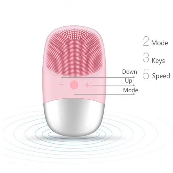OEM Silicone Sonic Facial Cleansing Brush Waterproof Skin Scrubber Brush Deep Cleanser