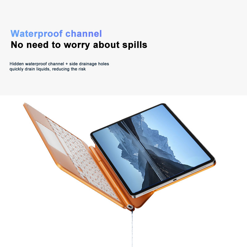 Superior Quality Custom Layout Ultra Slim Wireless Magetic Keyboard With Glass Trackpad for iPad Pro 13