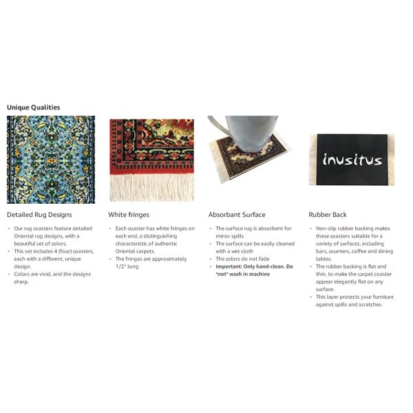 CM-007 Rubber Back Coasters Table Cover Oriental Fabric Mat Drink Mats Coaster