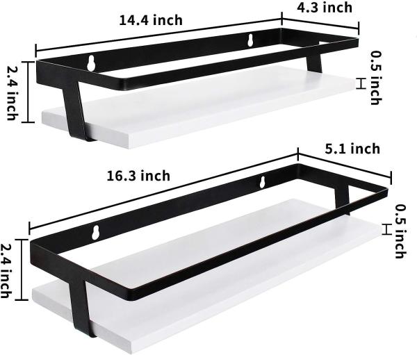Prateleira de parede de banheiro de estrutura de metal Prateleiras de armazenamento de madeira revestidas em pó para decoração de cozinha