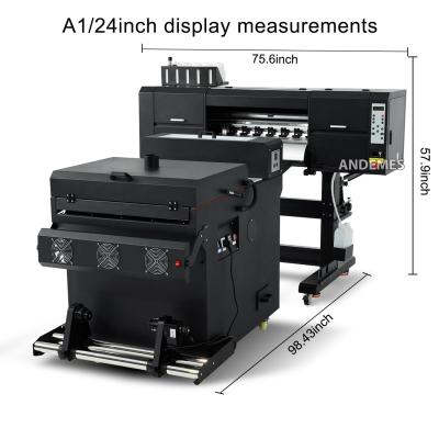 XP600 2 cabeçote de impressão A1 dtf impressora rol para rol shaker de pó forno de jeans de impressão