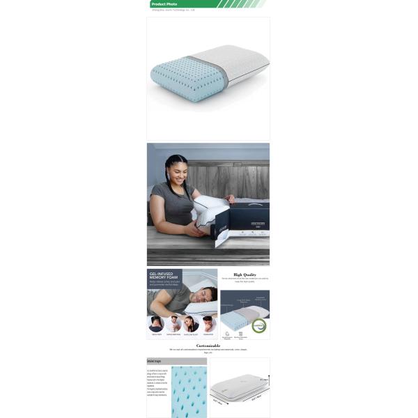 Massage Square Latex Memory Foam Pillow with Unpick and Washable Functionality