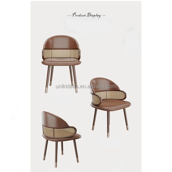 Hot Sale Custom Cafe Restaurant Furniture Table and Chair Set  Solid Wood Rattan Commercial Factory Direct