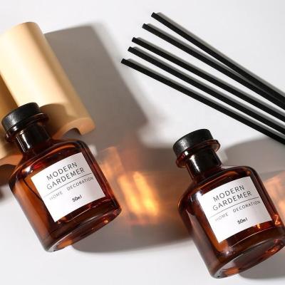 Bouteilles de diffuseur de roseau de verre ambre 200 ml d' huile essentielle aromathérapie Bouteille de diffuseur d' arôme