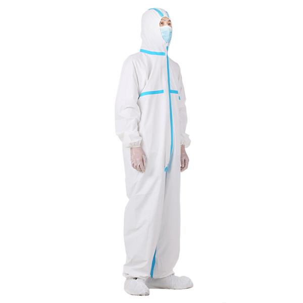 CE FDA Disposable Protective Suit , Anti Virus Chemical Protective Coveralls