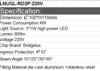 IP 67 LED Underground Light, High Power LED Underground Light, 3W underground Light,Aluminum Steel