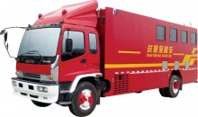 ISUZU Caravan Outdoor Mobile Camping Truck With Living Room for 5-6 men top replacement air fan and  solar panel
