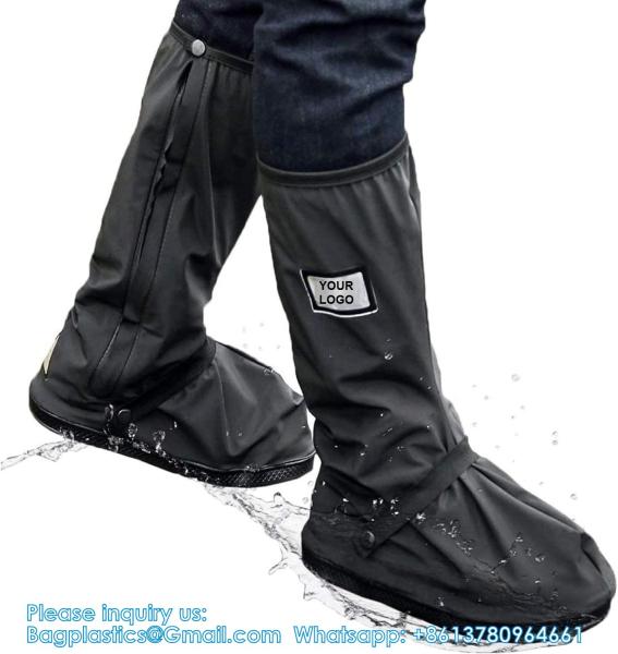 Waterproof Shoe Covers, Reusable Foldable Rain Boot Shoe Cover With Zipper, Non-Slip, Reflector, Men Women Rain Gear
