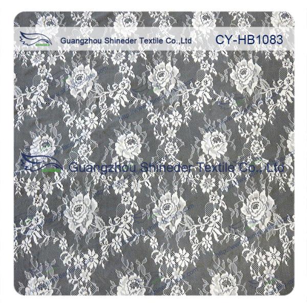 Modern Bridal Allover Floral Chantilly Scalloped Lace Dress Fabric