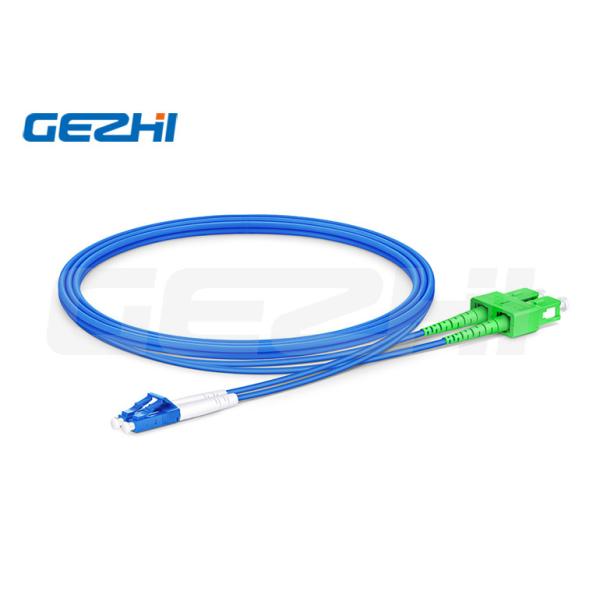 LC UPC to SC APC Duplex OS2 Single Mode Armored LSZH 3.0mm Fiber Patch Cable for Indoor Use