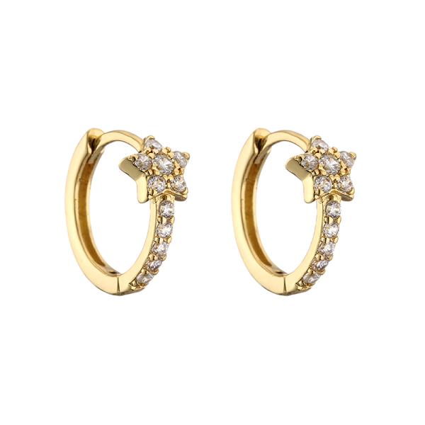 Серьги моды страза женщин ювелирных изделий золота обруча 24K классические