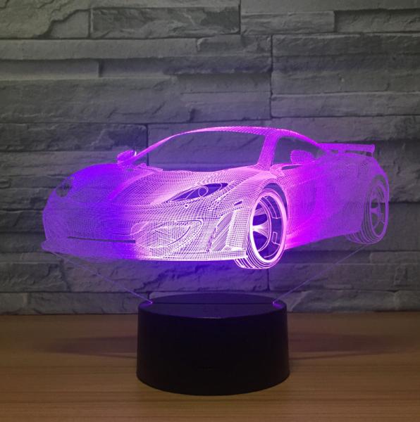 Racing Car 3D Night Light 7 Colors Change with Remote Control As Christmas Gifts For Baby Room Decoration