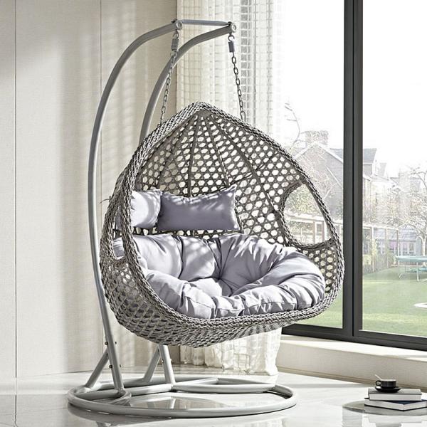 Outdoor Space Water Drop Shape Swing Chair Wicker Furniture for Modern Design Leisure