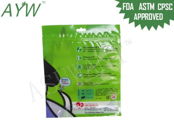 A parte superior do fecho de correr recicla os sacos impermeáveis, sacos plásticos do alimento para cães do empacotamento de alimentos para animais de estimação com teste padrão dos desenhos animados