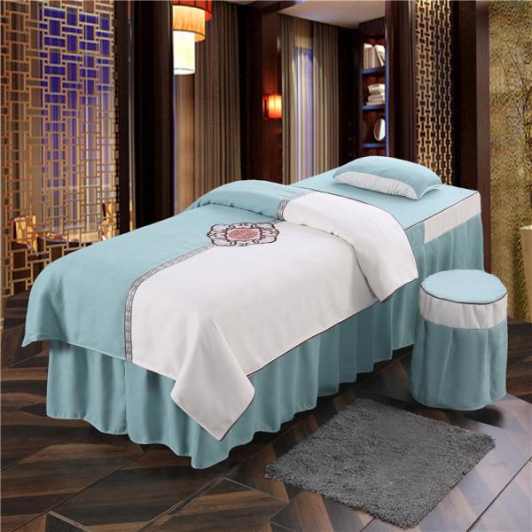 Modern Style Massage Table Sheet Cover Set Luxury Spa Pure Microfiber 4 Piece Bedding