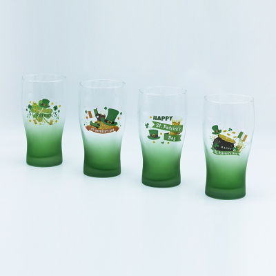 St. Patrick’s Day Green Gradient Glass Tumbler Collection