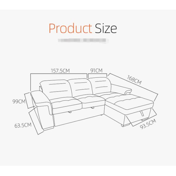 Hot sale living room sofa set Modern design corner sofa L shape sectional sleeper sofa with storage Custom folding bed
