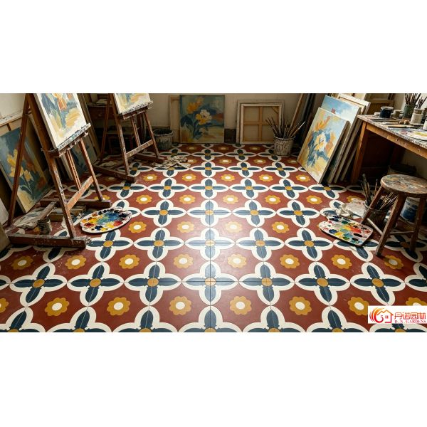 Handmade Colourful Encaustic Cement Tiles Hydraulic Tiles with Silky Matte Finish for Floor and Wall Tiling