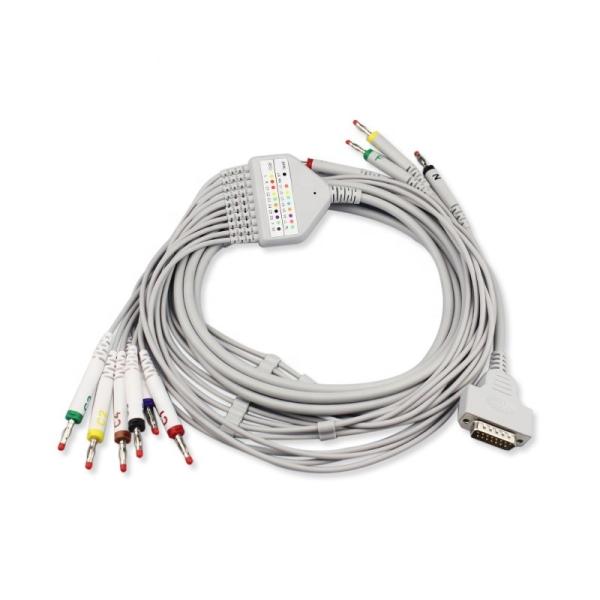 2.8M Ekg Ecg Cable GE Hellige Micro Smart MAC 500/1100 MAC 1200/1200 ST 10 Lead