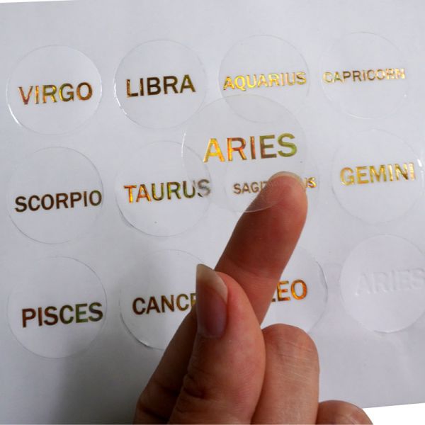 Custom Waterproof Transparent Hot Stamping Label Gold Foil Sticker Roll