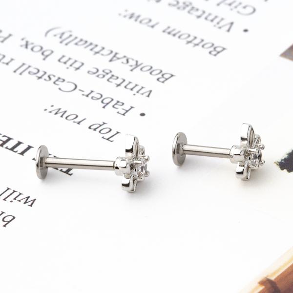 14K piercing du corps en acier inoxydable bijoux or Labret piercing des lèvres bijoux 1,2 mm