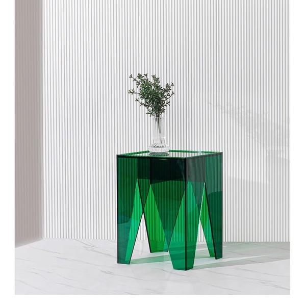 OEM ODM Square Acrylic Side Table Lucite End Table For Living Room Bedroom