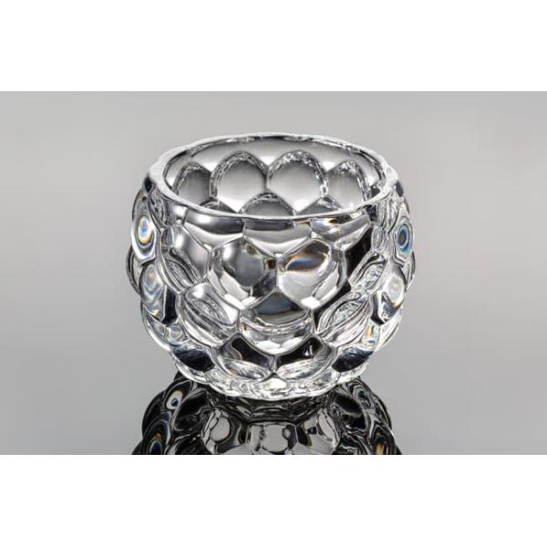 Pressed Bubble Ball Glass Vase 3.45 Inch Height Round Votive Candle Holder