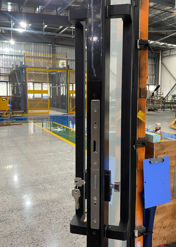 Australian Standard Black Aluminium Glass Entrance Door 