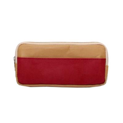 Factory Manufacture recycle washable kraft paper zip clutch bag travel organizer bag