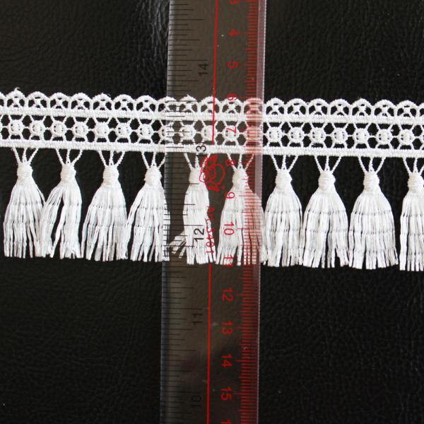 Отделка шнурка вышивки белого цветка 50mm полиэстера 20KJ89