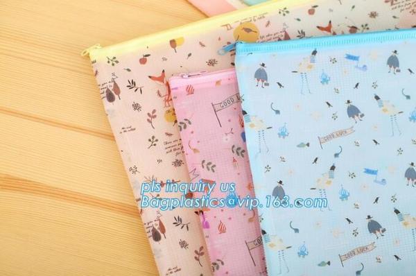 PVC file bag pencil case file folder documents filling bag office school suppllies stationery bag, A4 zipper stationery