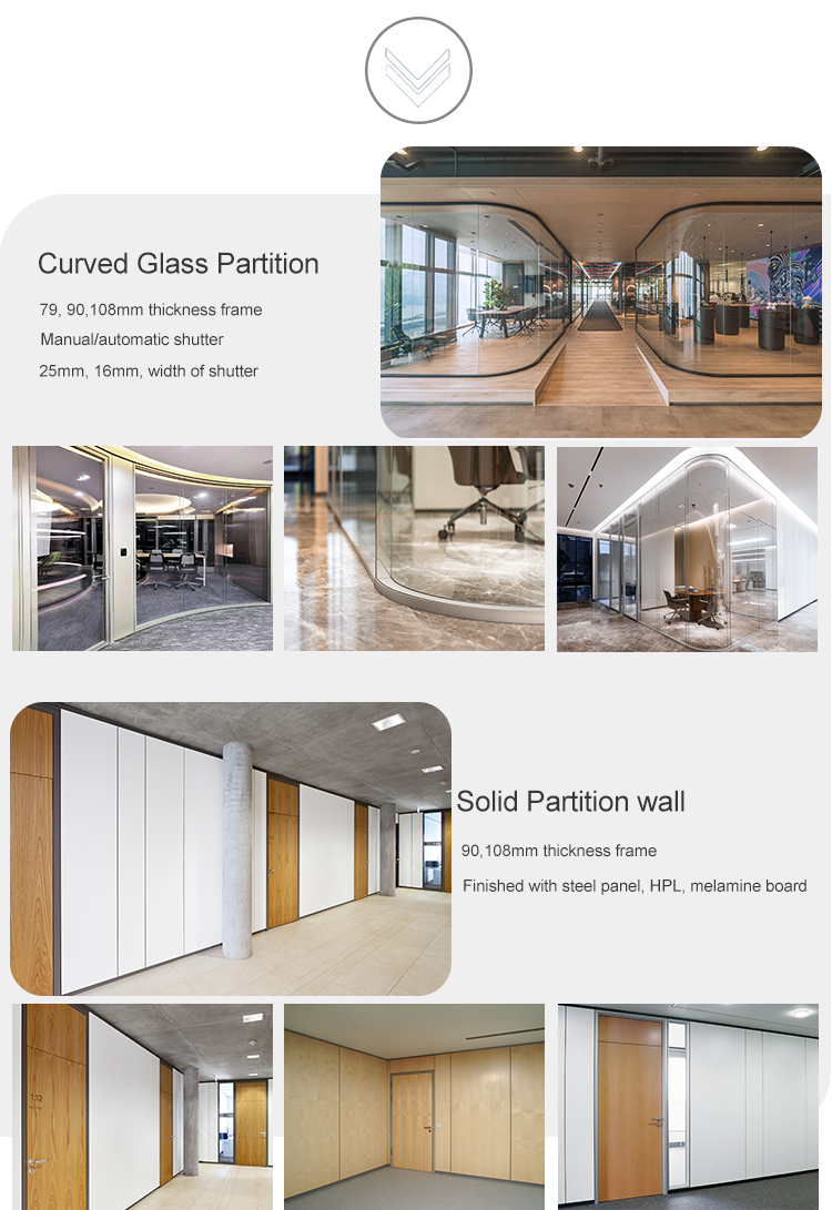 Modern Style Office Room Divider Office Glass Dividers Wall Partition Office Space Division
