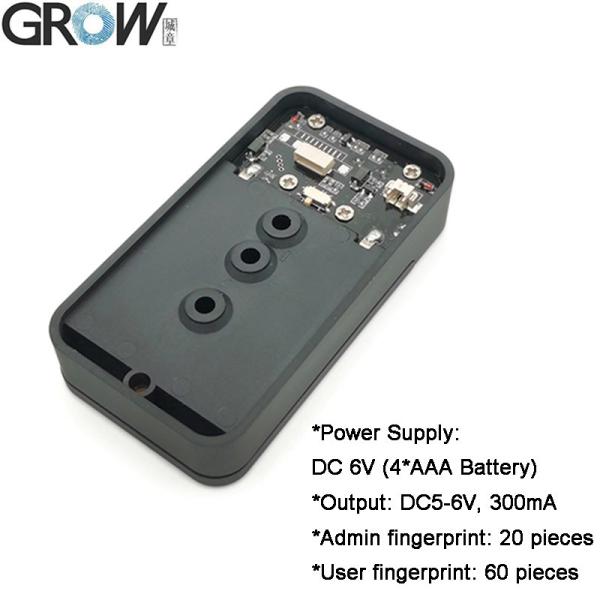Grow K236-A+R502-AW DC6V 4*AAA Tabla de control de huellas dactilares con caja de batería