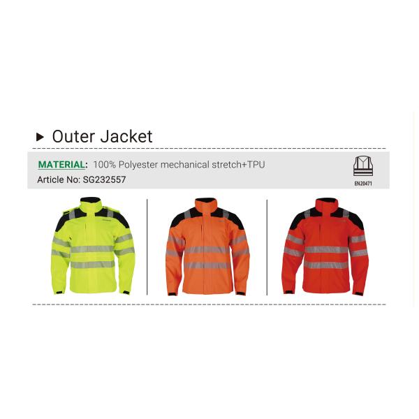 Factory Supply High Visibility Safety Work Clothes Construction Security Workwear Reflective Work Jacket for Mens Cotton