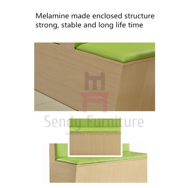 Cabina de madera del restaurante de la parte posterior de 2 Channles, asiento tapizado cara doble del Banquette