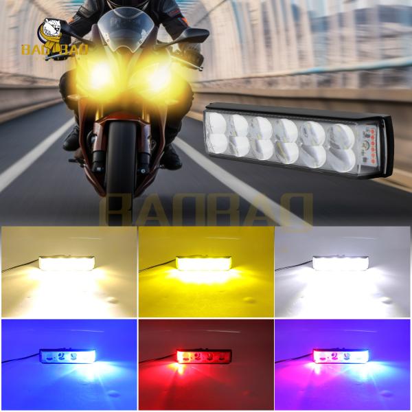 Warning Light Red Blue Strobe Metal Headlight Bulb For Motorcycle Fog Light