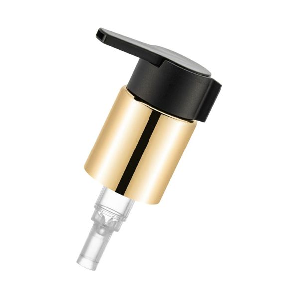 Custom Black and Cream PP Nozzle Lotion Pump with Short and Long Nozzle and Aluminum-Plastic Cap