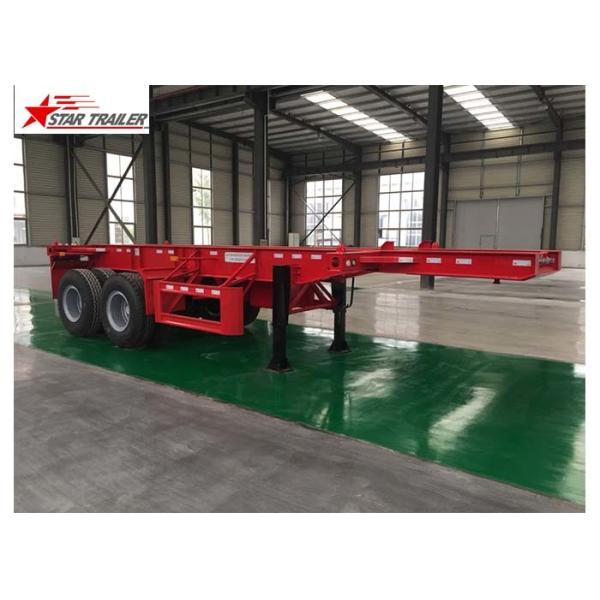 ABS Anti - Lock Braking Lowboy Flatbed Trailer With Water Proofed Paint