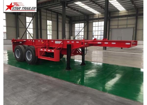 ABS Anti - Lock Braking Lowboy Flatbed Trailer With Water Proofed Paint
